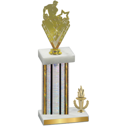 Accented Single Silver Glacier Victory Rugby Trophy