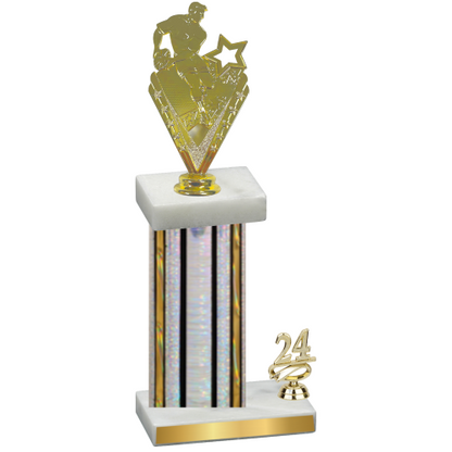 Accented Single Silver Glacier Year Rugby Trophy