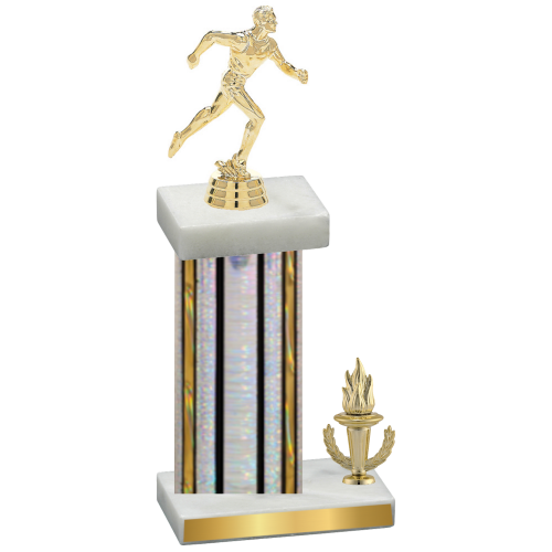 Accented Single Silver Glacier Victory Running Trophy