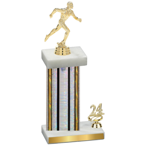 Accented Single Silver Glacier Year Running Trophy