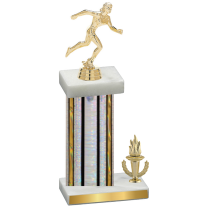 Accented Single Silver Glacier Victory Running Trophy