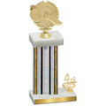 Accented Single Silver Glacier Fourth Place Running Trophy