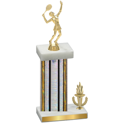 Accented Single Silver Glacier Victory Tennis Trophy