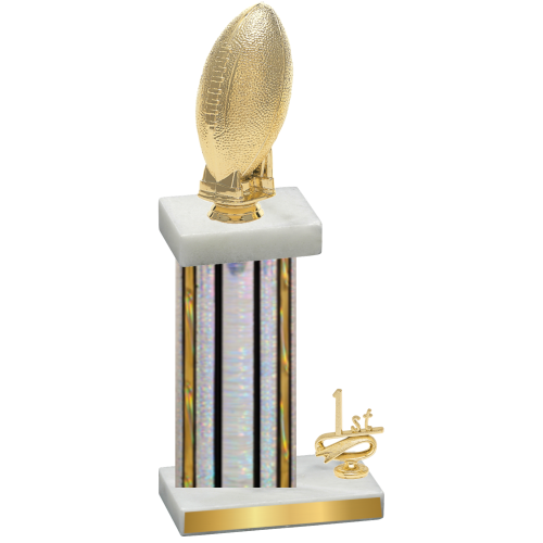 Accented Single Silver Glacier First Place Football Trophy