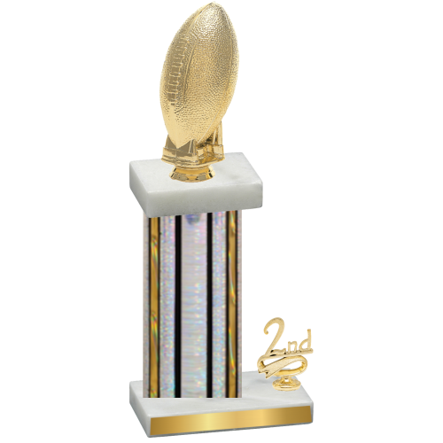 Accented Single Silver Glacier Second Place Football Trophy
