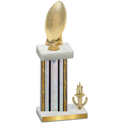 Accented Single Silver Glacier Victory Football Trophy