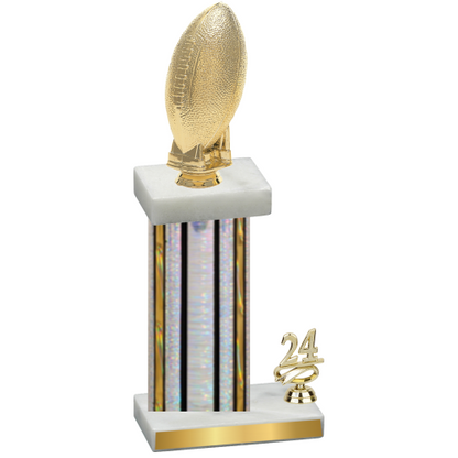 Accented Single Silver Glacier Year Football Trophy
