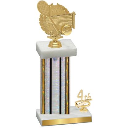 Accented Single Silver Glacier Fourth Place Tennis Trophy