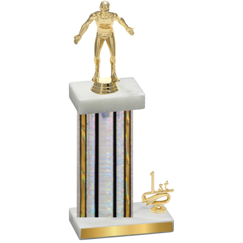 Accented Single Silver Glacier First Place Wrestling Trophy