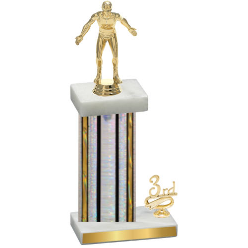 Accented Single Silver Glacier Third Place Wrestling Trophy