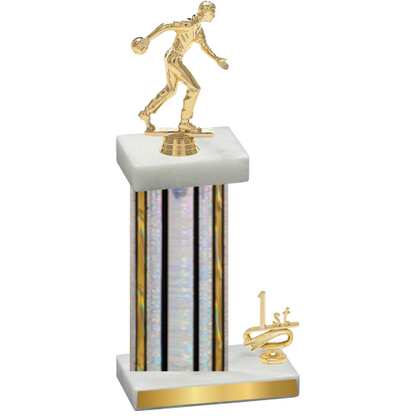 Accented Single Silver Glacier First Place Bowling Trophy