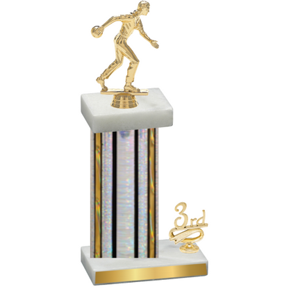Accented Single Silver Glacier Third Place Bowling Trophy