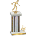 Accented Single Silver Glacier Fourth Place Bowling Trophy