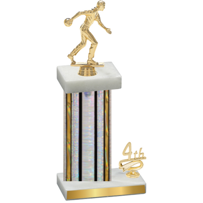 Accented Single Silver Glacier Fourth Place Bowling Trophy