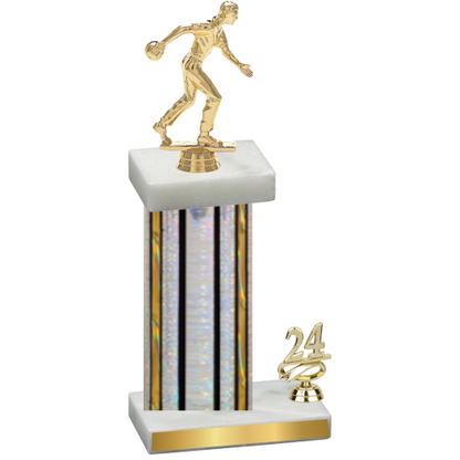 Accented Single Silver Glacier Year Bowling Trophy