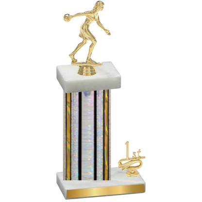 Accented Single Silver Glacier First Place Bowling Trophy