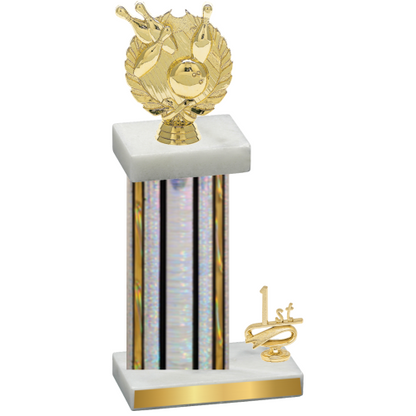 Accented Single Silver Glacier First Place Bowling Trophy