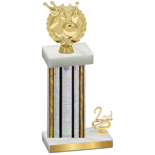 Accented Single Silver Glacier Second Place Bowling Trophy