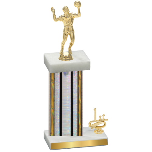 Accented Single Silver Glacier First Place Volleyball Trophy