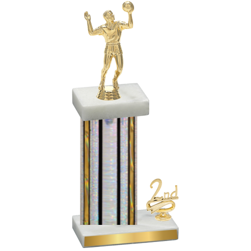 Accented Single Silver Glacier Second Place Volleyball Trophy