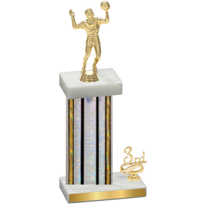 Accented Single Silver Glacier Third Place Volleyball Trophy