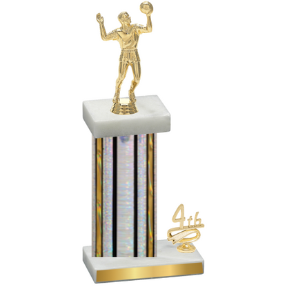 Accented Single Silver Glacier Fourth Place Volleyball Trophy