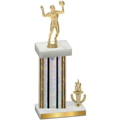 Accented Single Silver Glacier Victory Volleyball Trophy