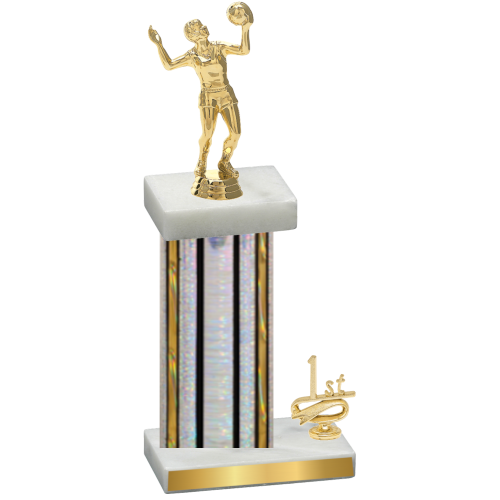 Accented Single Silver Glacier First Place Volleyball Trophy