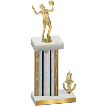 Accented Single Silver Glacier Victory Volleyball Trophy