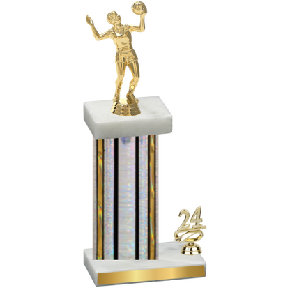 Accented Single Silver Glacier Year Volleyball Trophy