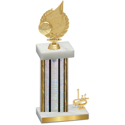 Accented Single Silver Glacier First Place Volleyball Trophy