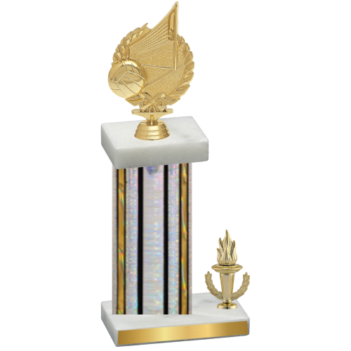 Accented Single Silver Glacier Victory Volleyball Trophy