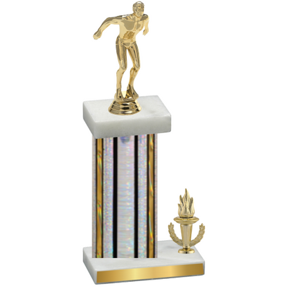 Accented Single Silver Glacier Victory Swimming Trophy