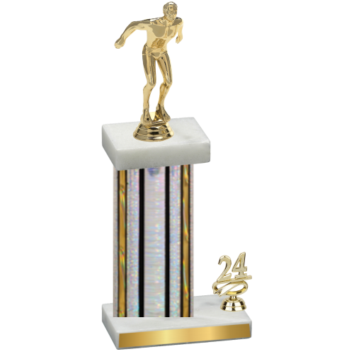 Accented Single Silver Glacier Year Swimming Trophy