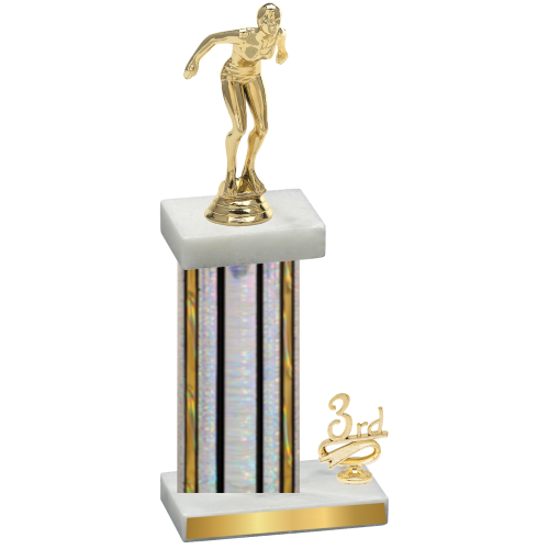 Accented Single Silver Glacier Third Place Tennis Trophy