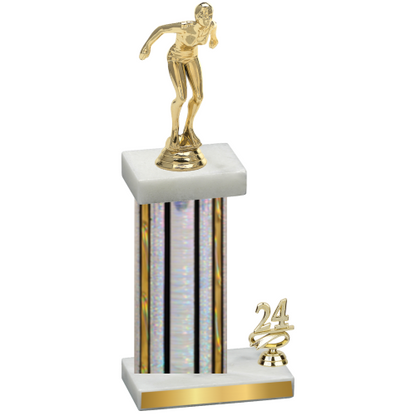 Accented Single Silver Glacier Year Tennis Trophy