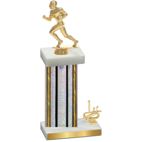 Accented Single Silver Glacier First Place Football Trophy