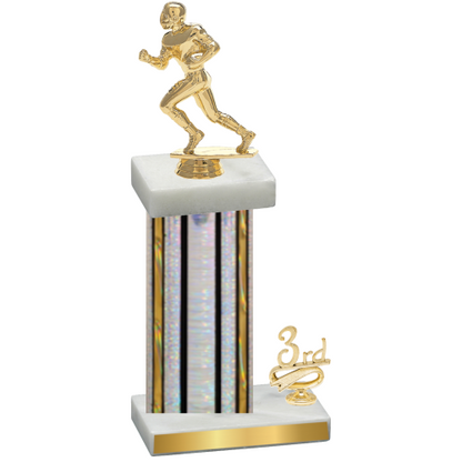 Accented Single Silver Glacier Third Place Football Trophy