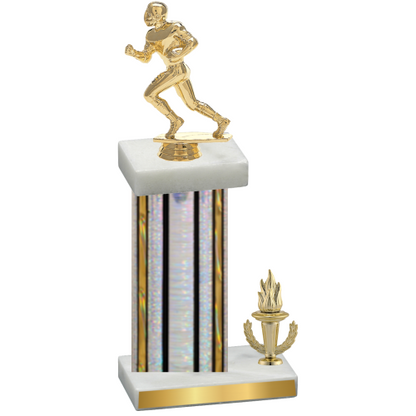 Accented Single Silver Glacier Victory Football Trophy