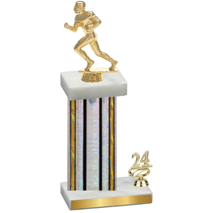 Accented Single Silver Glacier Year Football Trophy