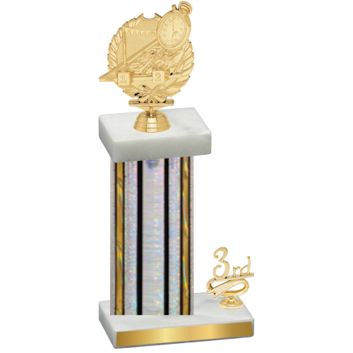 Accented Single Silver Glacier Third Place Swimming Trophy