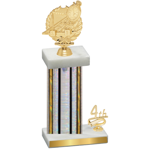 Accented Single Silver Glacier Fourth Place Swimming Trophy