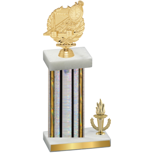 Accented Single Silver Glacier Victory Swimming Trophy