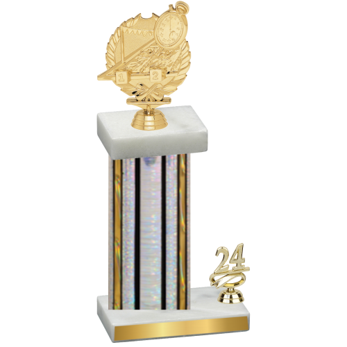 Accented Single Silver Glacier Year Swimming Trophy