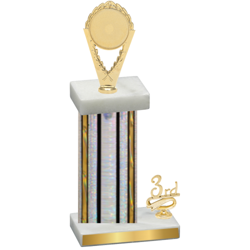 Accented Single Silver Glacier Third Place Insert Trophy