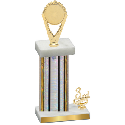 Accented Single Silver Glacier Third Place Insert Trophy