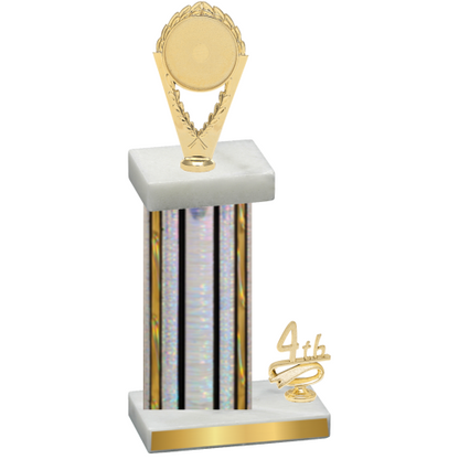 Accented Single Silver Glacier Fourth Place Insert Trophy