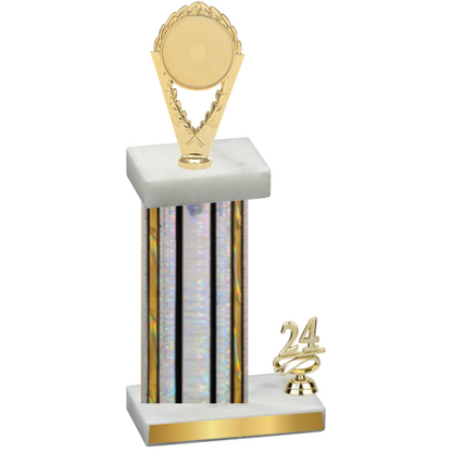 Accented Single Silver Glacier Year Insert Trophy