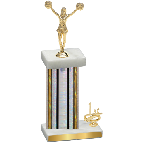 Accented Single Silver Glacier First Place Cheerleading Trophy