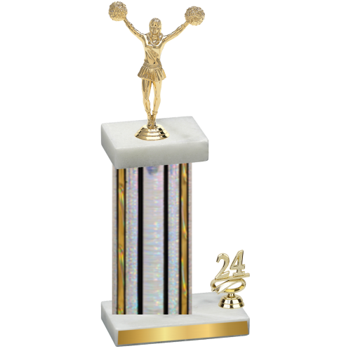 Accented Single Silver Glacier Year Cheerleading Trophy